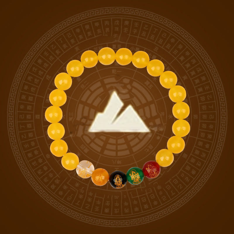 Five Elements Various Agate Jambhala Luck Bracelet