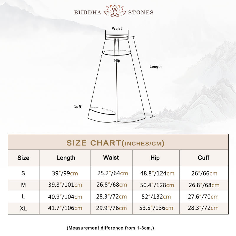 Loose Cotton Drawstring Wide Leg Pants For Yoga Dance With Pockets