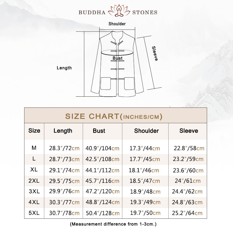Men's Tang Long Sleeve Shirt Frog Button With Pocket Stand Collar Comfort Linen Shirt