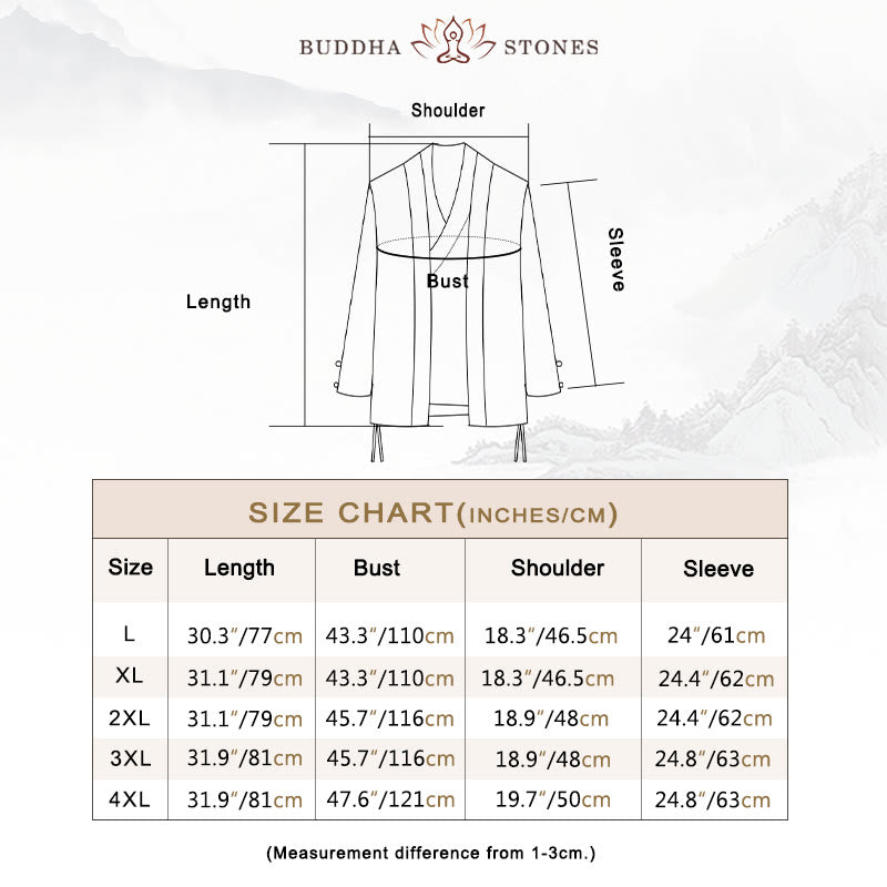 Fall Chinese Hanfu Cotton Linen Men Jacket Clothing