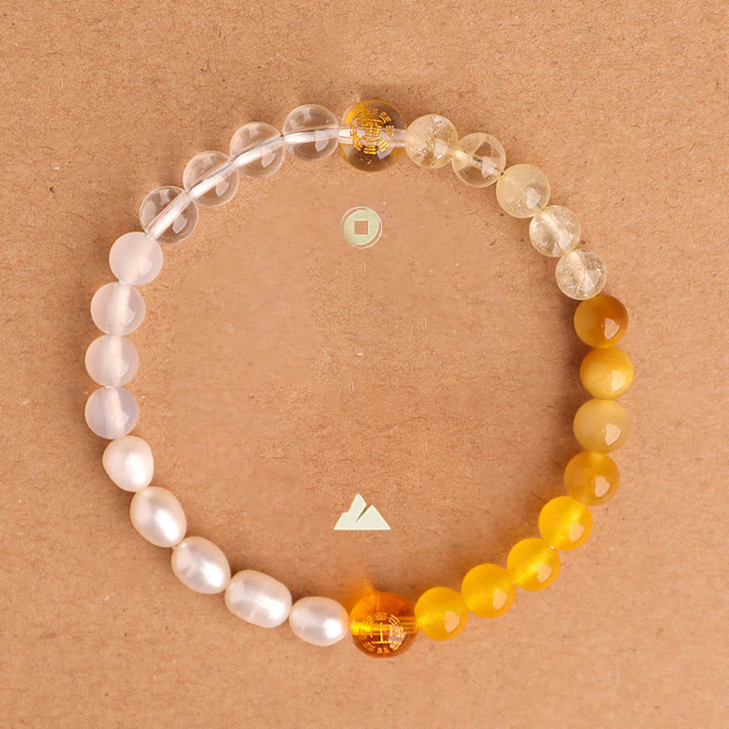 Five Elements Multi-Gemstone Beaded Bracelet for Energetic Balance