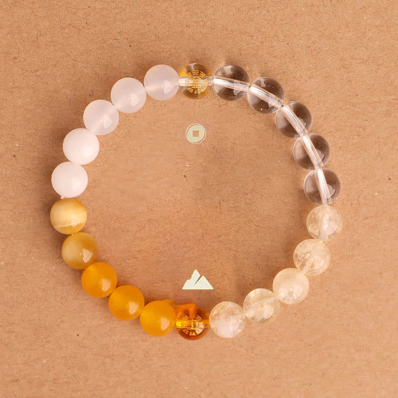 Five Elements Multi-Gemstone Beaded Bracelet for Energetic Balance