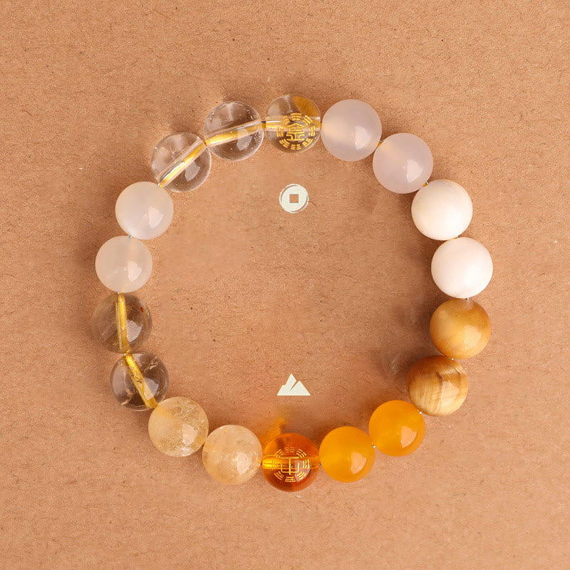 Five Elements Multi-Gemstone Beaded Bracelet for Energetic Balance