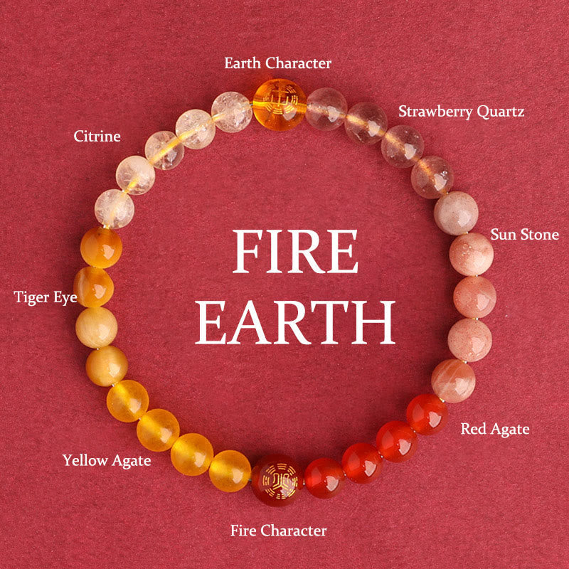 Five Elements Multi-Gemstone Beaded Bracelet for Energetic Balance
