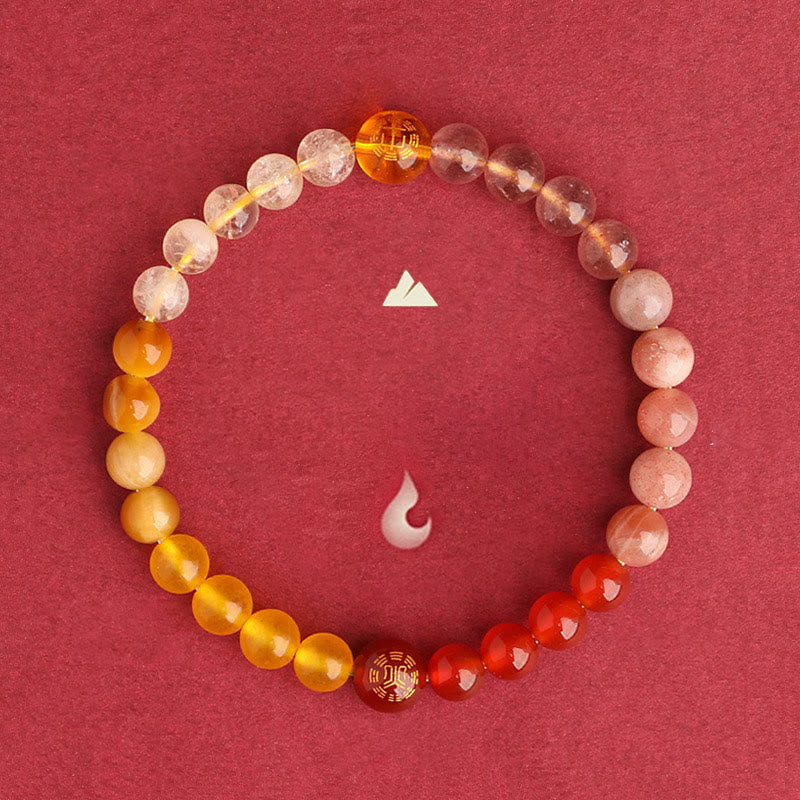 Five Elements Multi-Gemstone Beaded Bracelet for Energetic Balance