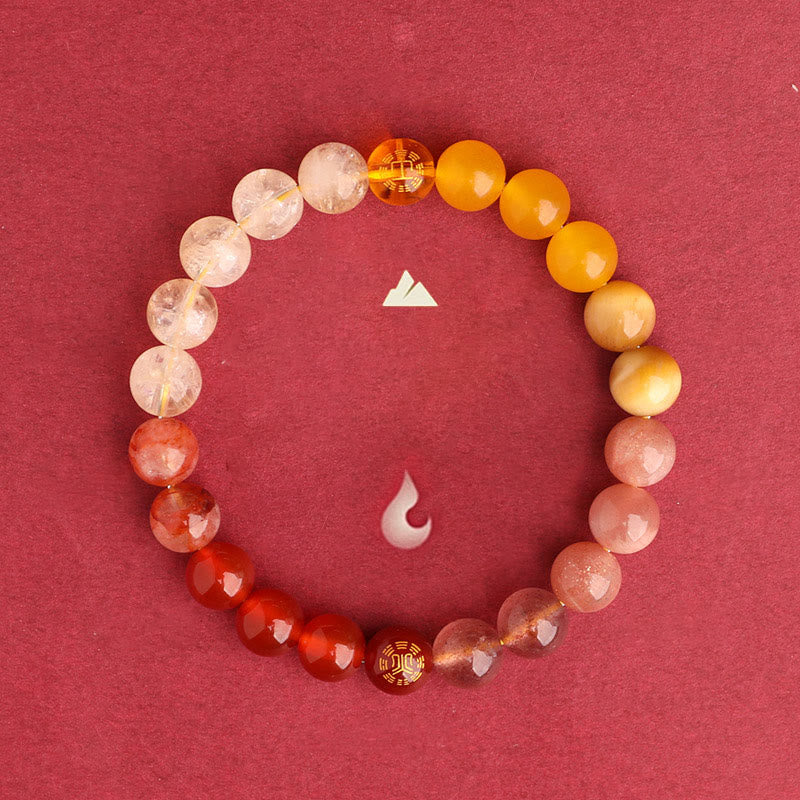 Five Elements Multi-Gemstone Beaded Bracelet for Energetic Balance