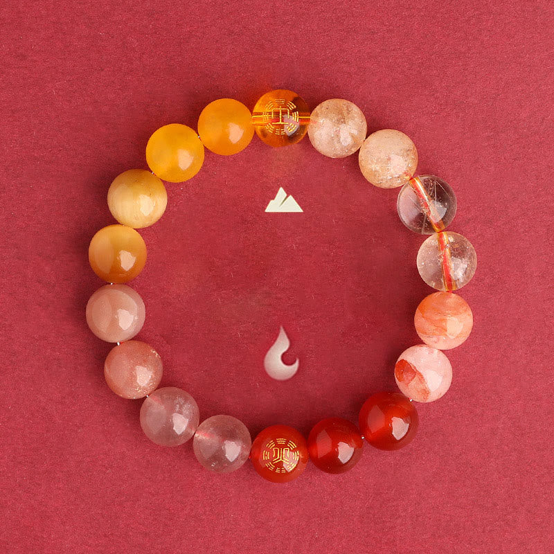 Five Elements Multi-Gemstone Beaded Bracelet for Energetic Balance