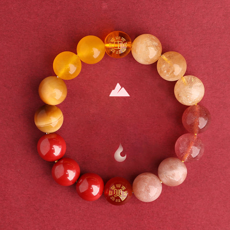 Five Elements Multi-Gemstone Beaded Bracelet for Energetic Balance