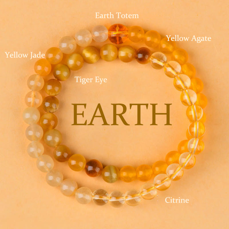 Five Elements Double-Wrap Beaded Bracelet with Natural Jade and Agate