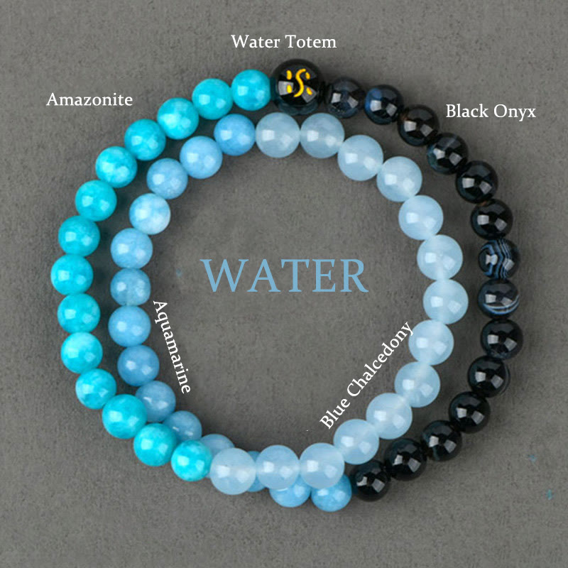Five Elements Double-Wrap Beaded Bracelet with Natural Jade and Agate