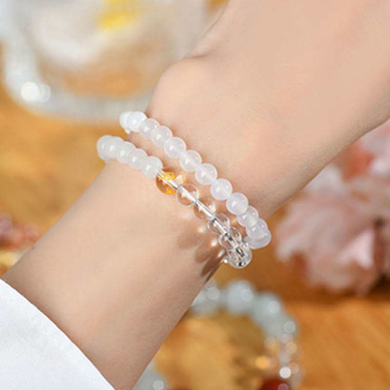 Five Elements Double-Wrap Beaded Bracelet with Natural Jade and Agate