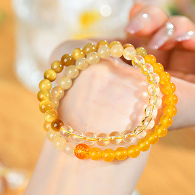 Five Elements Double-Wrap Beaded Bracelet with Natural Jade and Agate