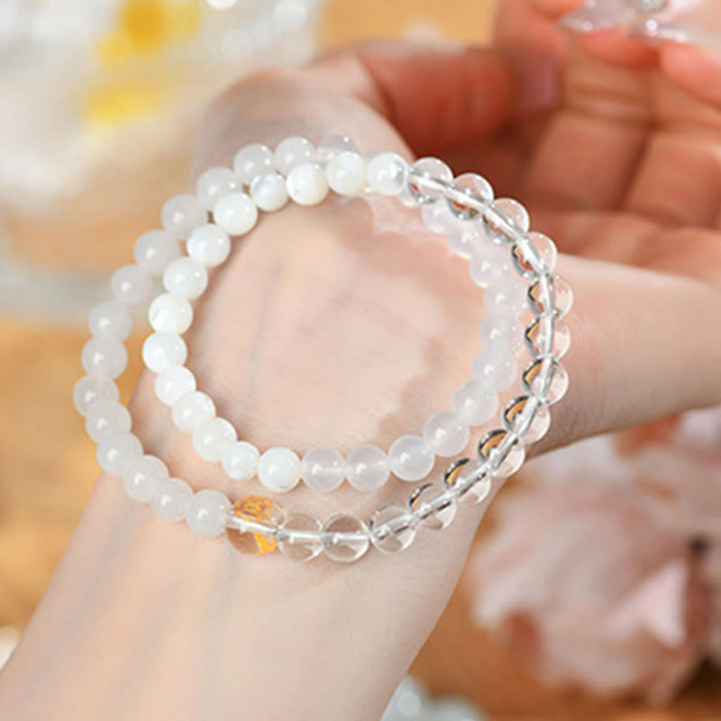 Five Elements Double-Wrap Beaded Bracelet with Natural Jade and Agate