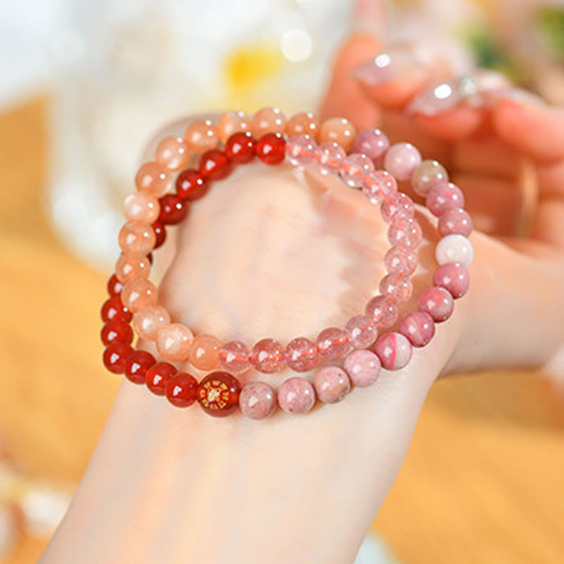 Five Elements Double-Wrap Beaded Bracelet with Natural Jade and Agate