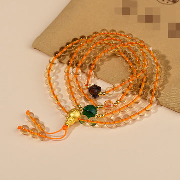 108 Mala Beads Citrine and Liuli Meditation Bracelet