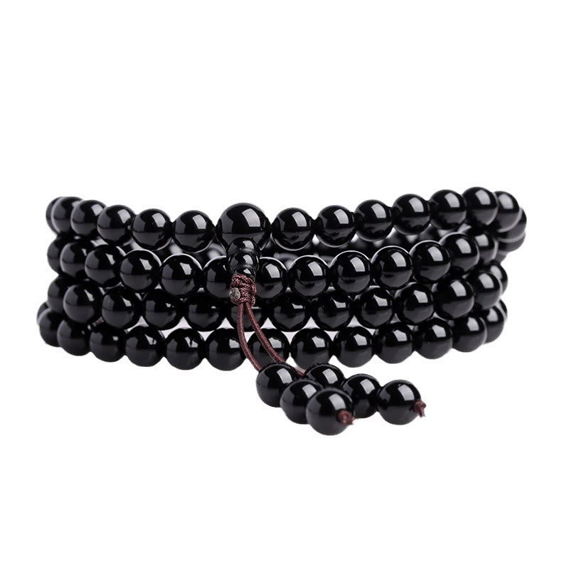 108 Mala Beads Black Obsidian lce Obsidian Fulfilment Bracelet