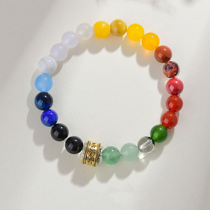 Five Elements Various Agate Crystal Red Agate Gold Sheen Obsidian Yellow Agate Luck Bracelet