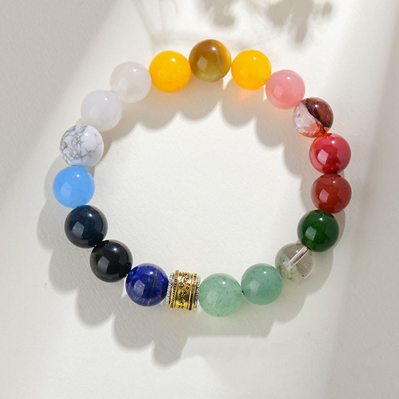 Five Elements Various Agate Crystal Red Agate Gold Sheen Obsidian Yellow Agate Luck Bracelet