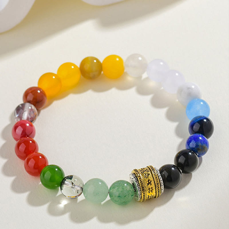Five Elements Various Agate Crystal Red Agate Gold Sheen Obsidian Yellow Agate Luck Bracelet