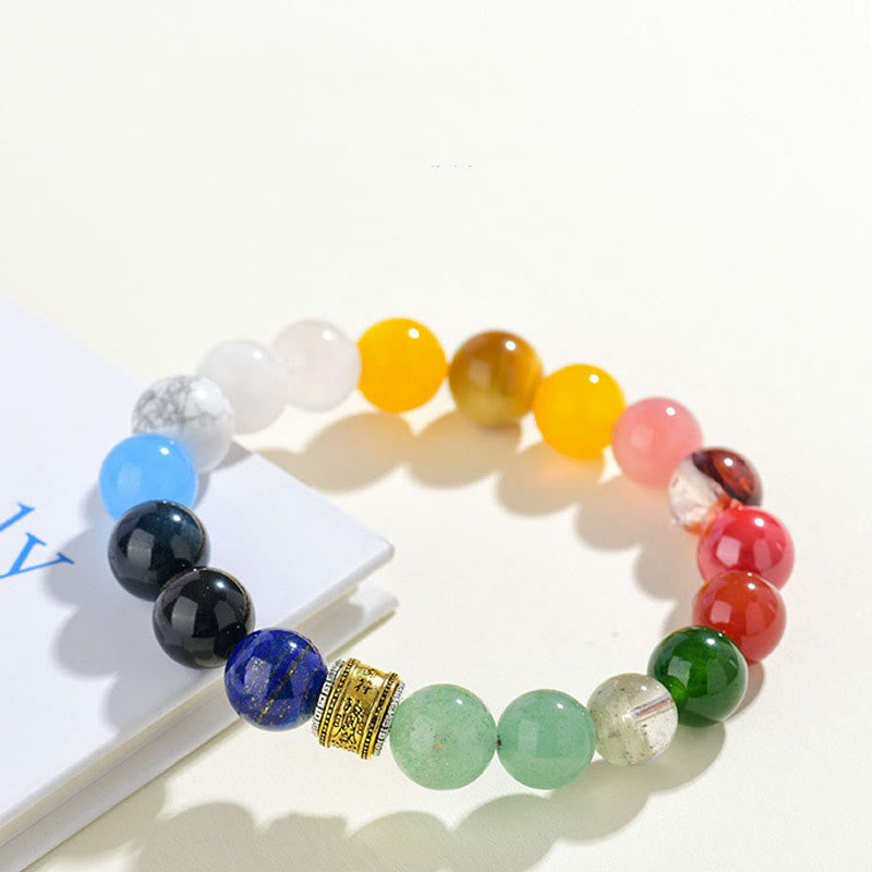 Five Elements Various Agate Crystal Red Agate Gold Sheen Obsidian Yellow Agate Luck Bracelet
