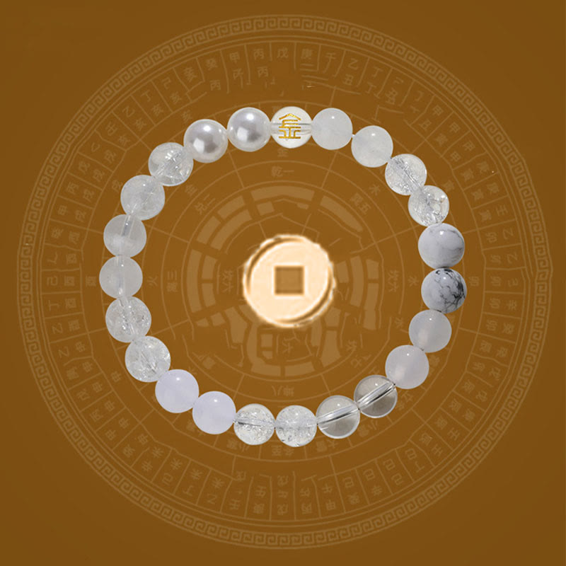 Five Elements Various Agate Crystal Rutilated Quartz Tiger Eye Yellow Agate Citrine Luck Bracelet
