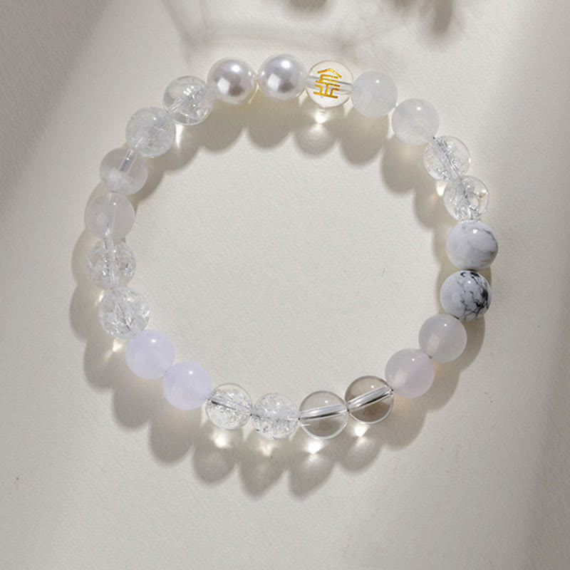 Five Elements Various Agate Crystal Rutilated Quartz Tiger Eye Yellow Agate Citrine Luck Bracelet