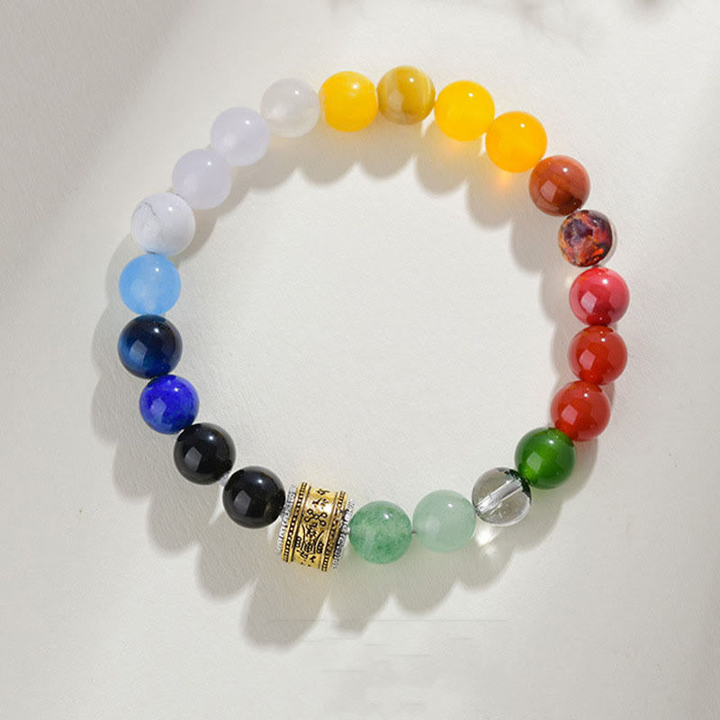 Five Elements Various Agate Crystal Rutilated Quartz Tiger Eye Yellow Agate Citrine Luck Bracelet