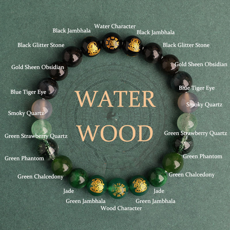 Five Elements Various Agate Crystal South Red Agate Strawberry Quartz Sun Stone Citrine Luck Bracelet