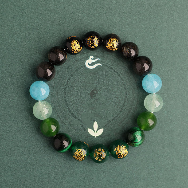Five Elements Various Agate Crystal South Red Agate Strawberry Quartz Sun Stone Citrine Luck Bracelet