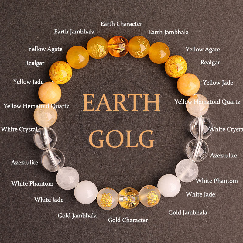 Five Elements Various Agate Crystal South Red Agate Strawberry Quartz Sun Stone Citrine Luck Bracelet