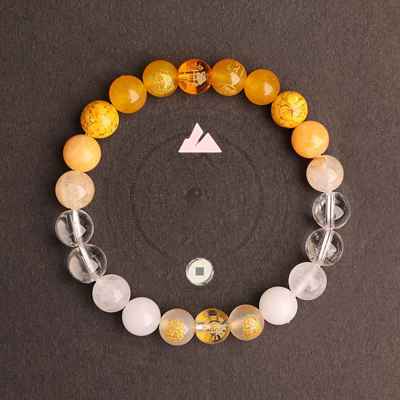 Five Elements Various Agate Crystal South Red Agate Strawberry Quartz Sun Stone Citrine Luck Bracelet