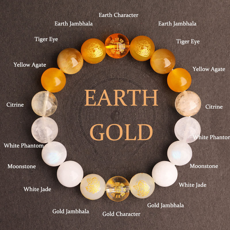 Five Elements Various Agate Crystal South Red Agate Strawberry Quartz Sun Stone Citrine Luck Bracelet