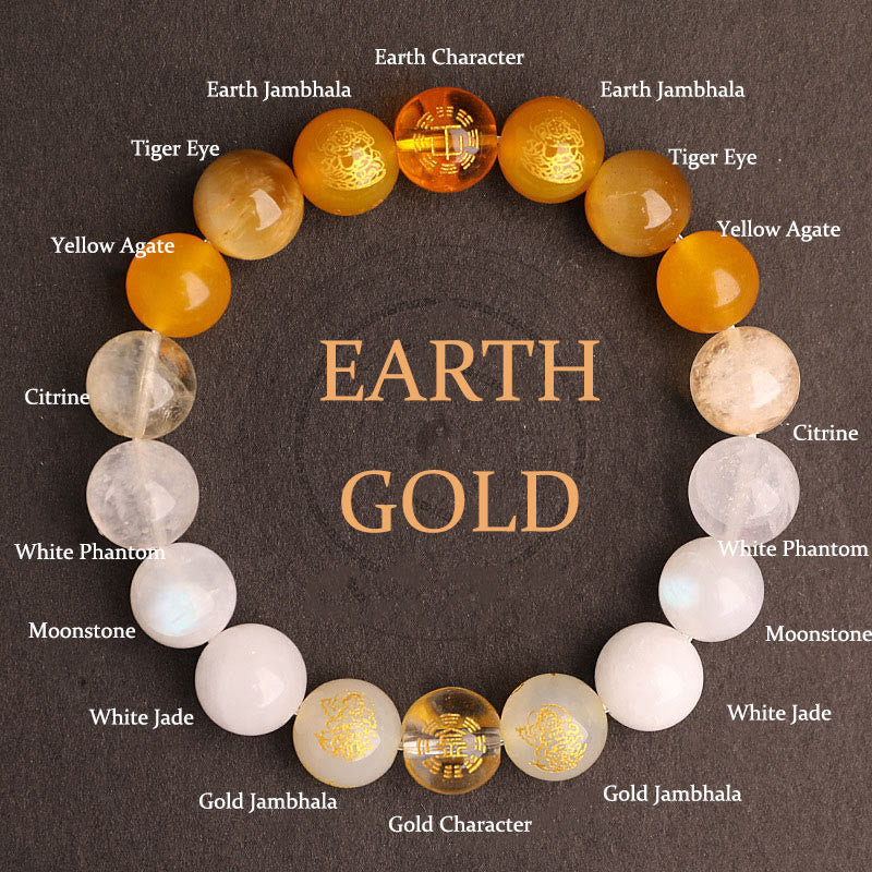 Five Elements Various Agate Crystal South Red Agate Strawberry Quartz Sun Stone Citrine Luck Bracelet