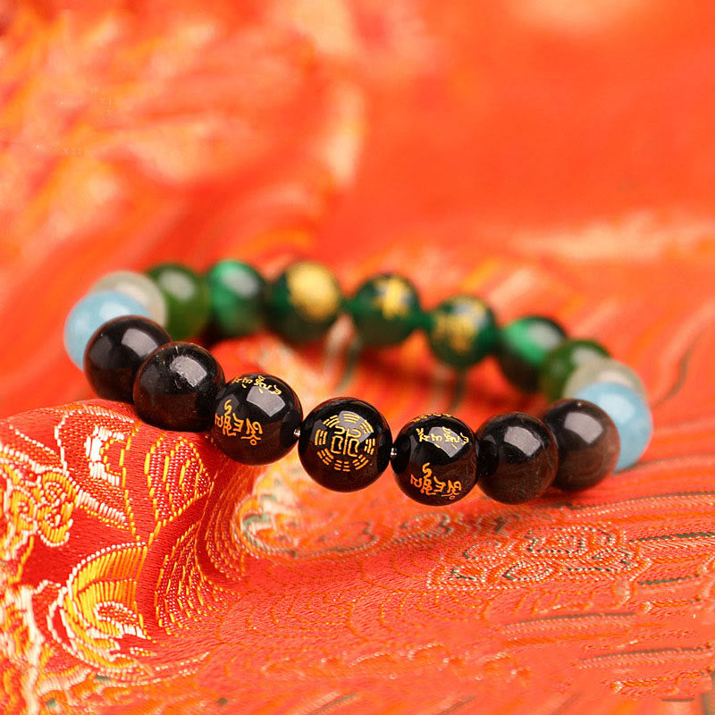 Five Elements Various Agate Crystal South Red Agate Strawberry Quartz Sun Stone Citrine Luck Bracelet