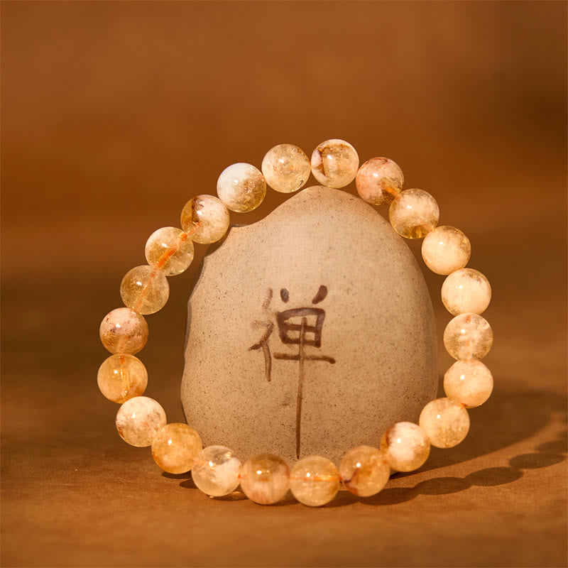 Natural Citrine Snowflake Crystal Prosperity Bracelet