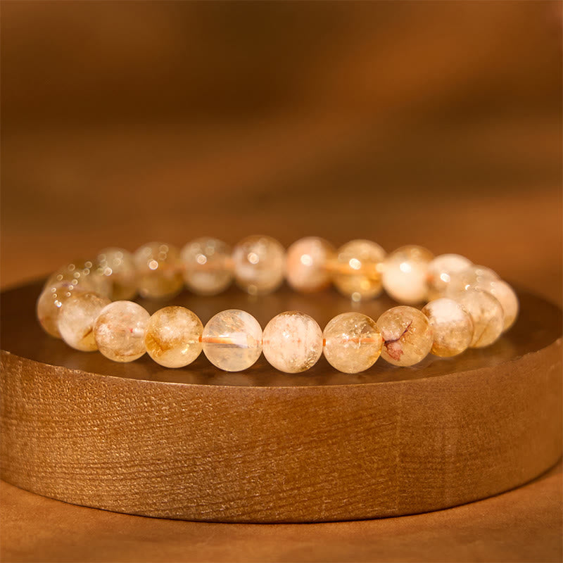 Natural Citrine Snowflake Crystal Prosperity Bracelet