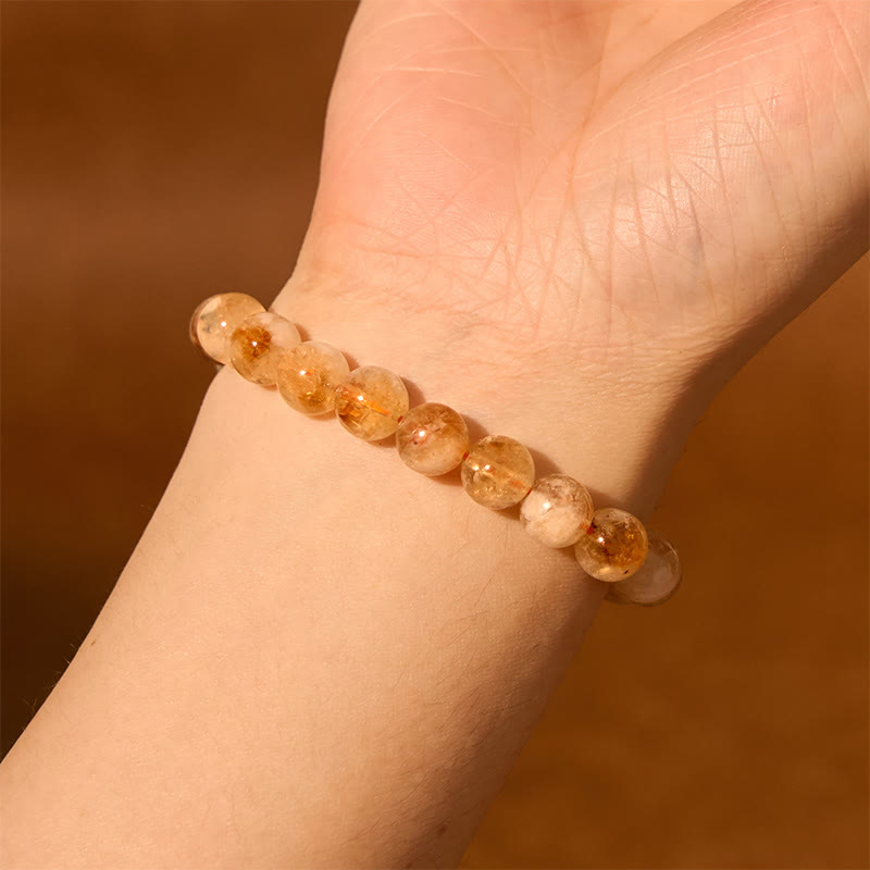 Natural Citrine Snowflake Crystal Prosperity Bracelet