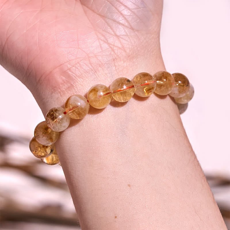 Natural Citrine Snowflake Crystal Prosperity Bracelet