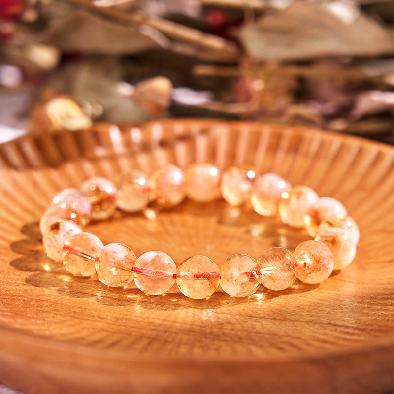 Natural Citrine Snowflake Crystal Prosperity Bracelet