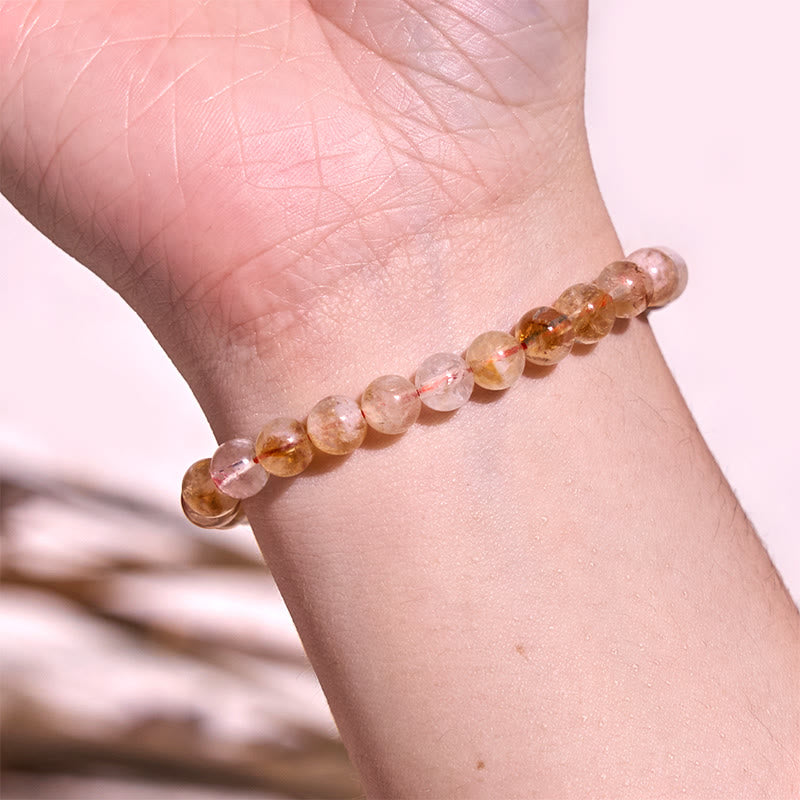 Natural Citrine Snowflake Crystal Prosperity Bracelet