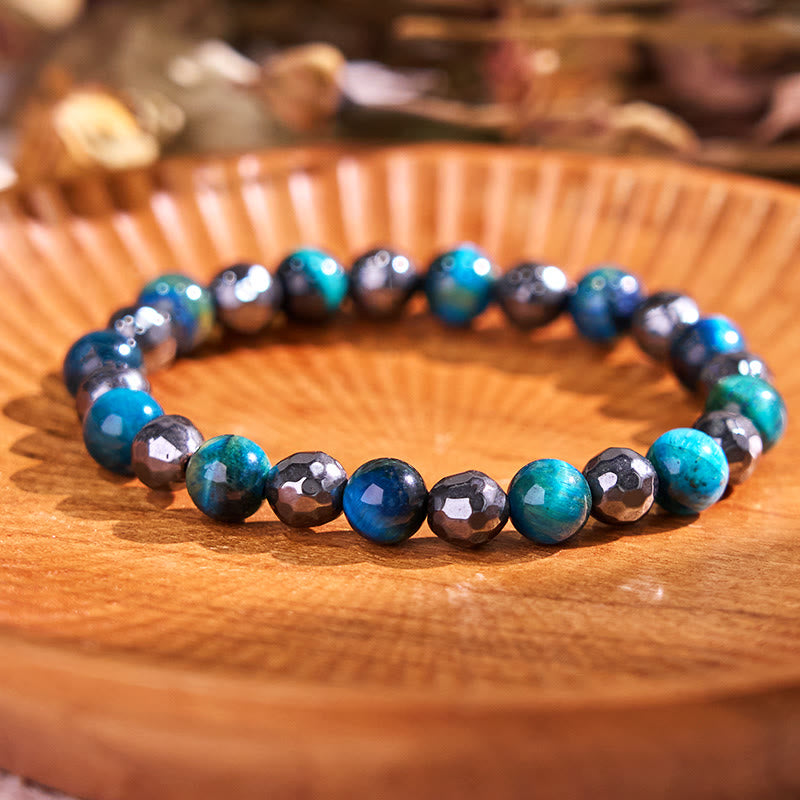 2Pcs Hematite Tiger Eye Blue Tiger Eye Powerful Bracelet Set