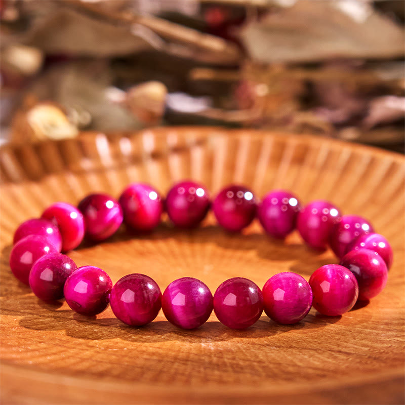 Natural Red Tiger Eye Beaded Grounding Bracelet