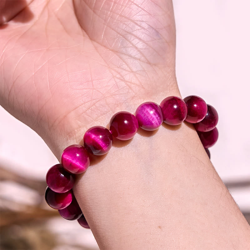 Natural Red Tiger Eye Beaded Grounding Bracelet