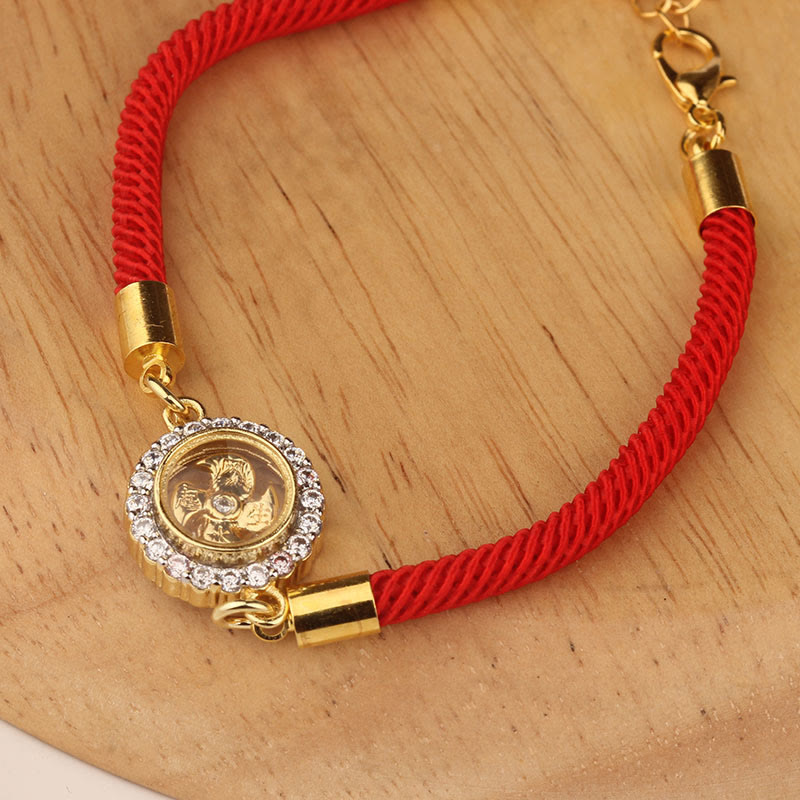 Kinetic Rotatable Windmill Braided Red String Copper & Brass Adjustable Bracelet