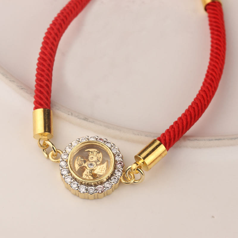 Kinetic Rotatable Windmill Braided Red String Copper & Brass Adjustable Bracelet