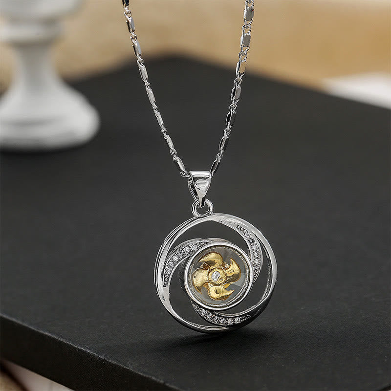 Gold plated Copper Brass Rotatable Windmill Luck Necklace Pendant