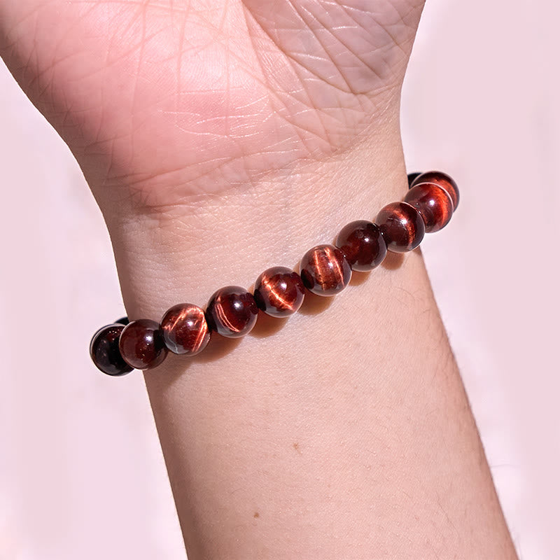 Natural Tiger Eye Round Bead Grounding Bracelet