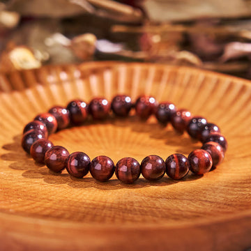 Natural Tiger Eye Round Bead Grounding Bracelet