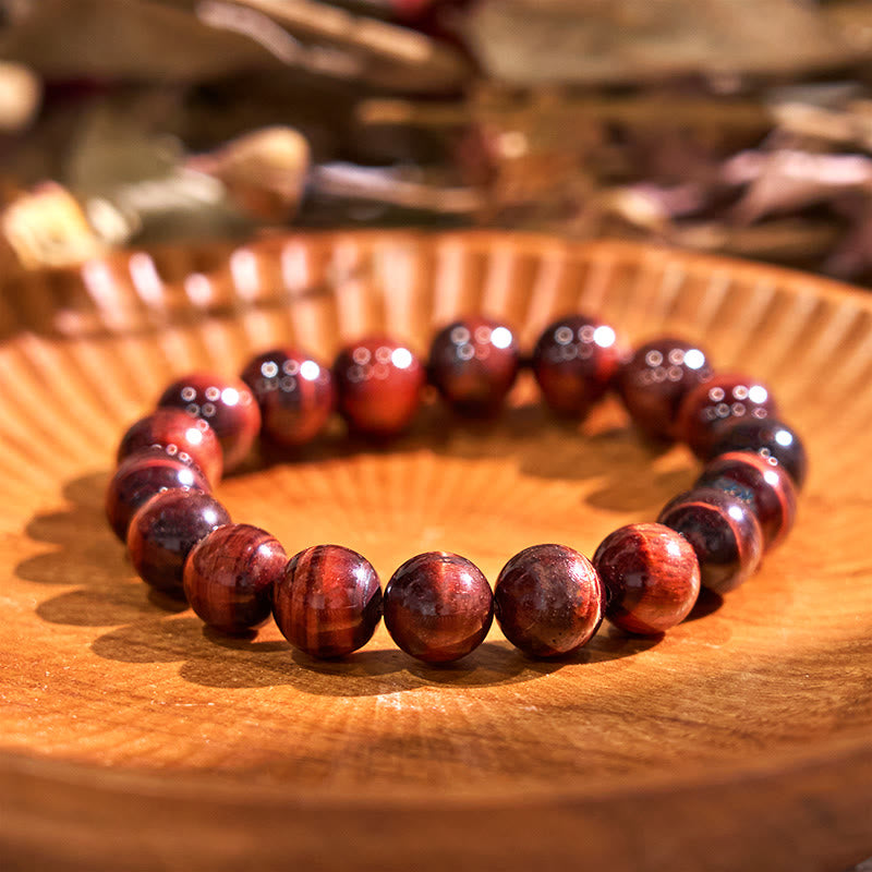 Natural Tiger Eye Round Bead Grounding Bracelet