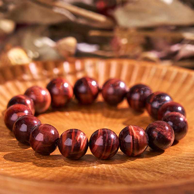 Natural Tiger Eye Round Bead Grounding Bracelet